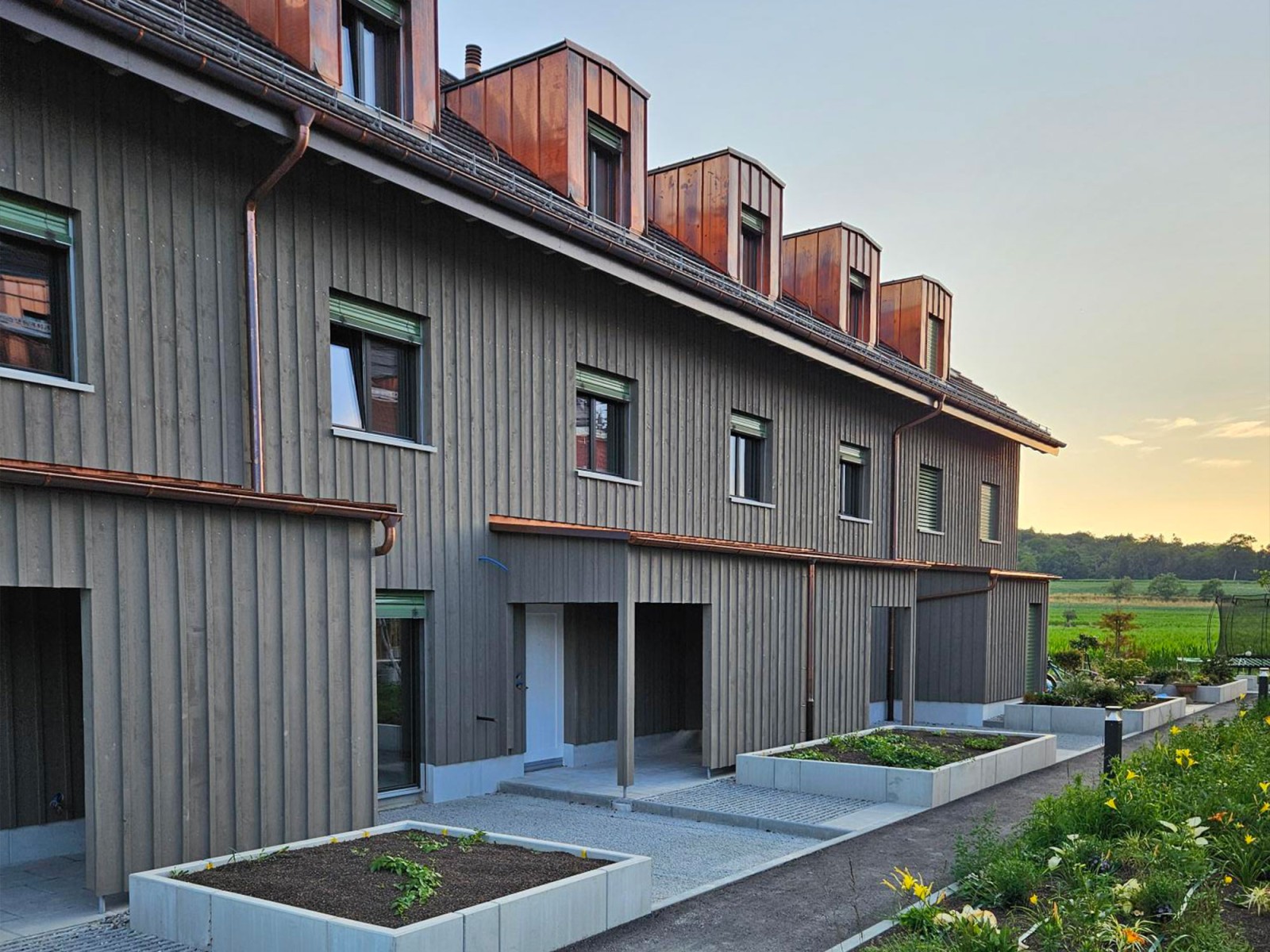 Am Wochenende vom 12./13. Juli findet der nächste Tag der offenen Türen statt.  Wir zeigen Ihnen gerne die Wohnsiedlung und insbesondere das sich im Innenausbau befindende Musterhaus 29b. Auf dem neu erstellten Spiel- und Begegnungsplatz gibt es zudem Wurst und Gemüse vom frisch montierten Grill.